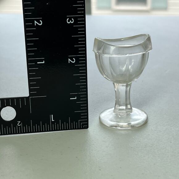 Antique Eye Wash Rinse Stemmed Glass Eye Cup Holder VTG Curiosity Oddity Decor - Picture 12 of 15